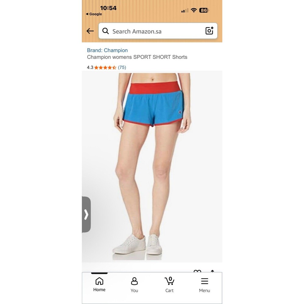 Women’s Champion Sport Athletics Shorts Sz. Small Deep Blue Water/Red Flame